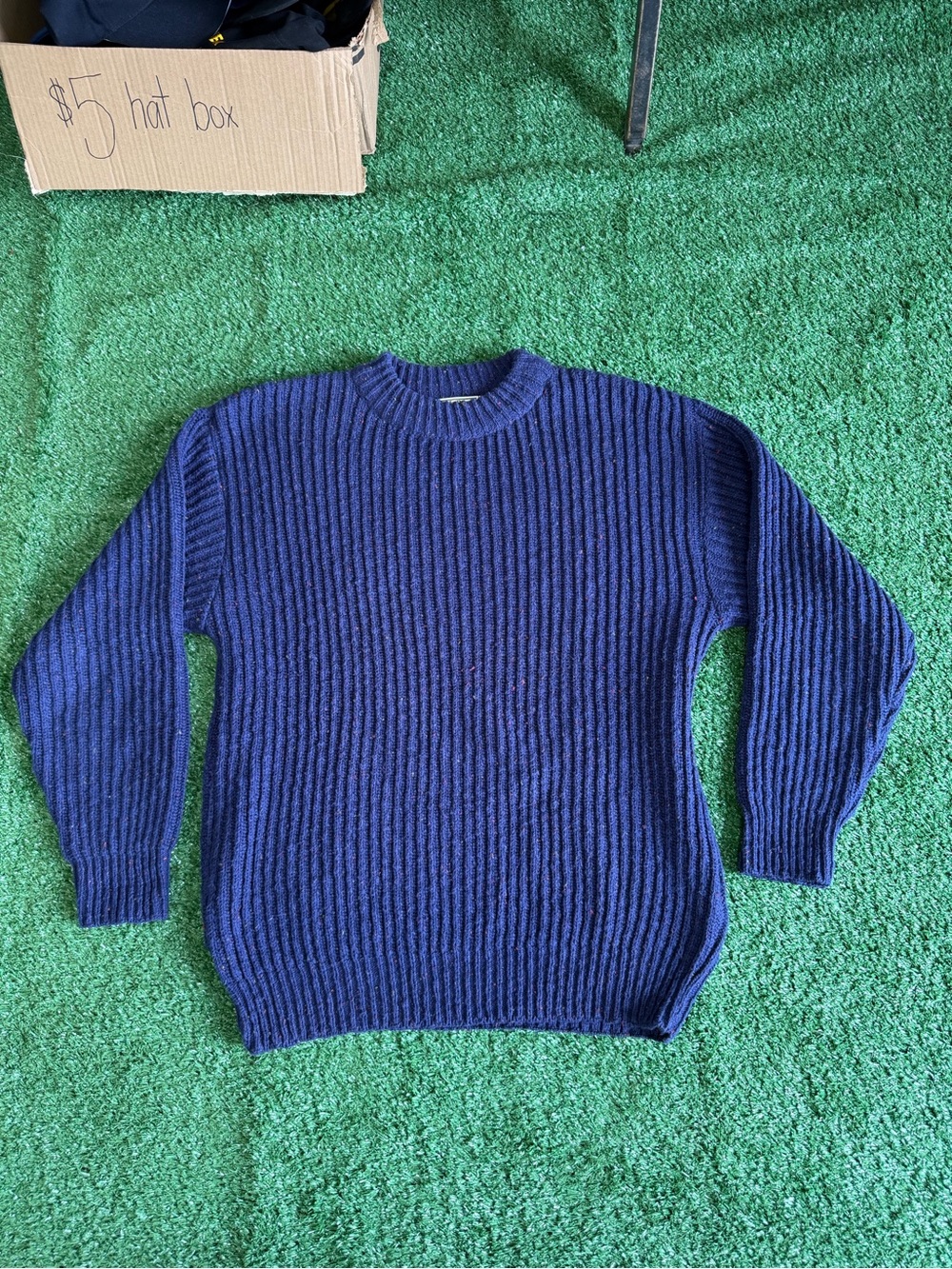 L.L. Bean Men's Ribbed Crewneck Sweater in Navy